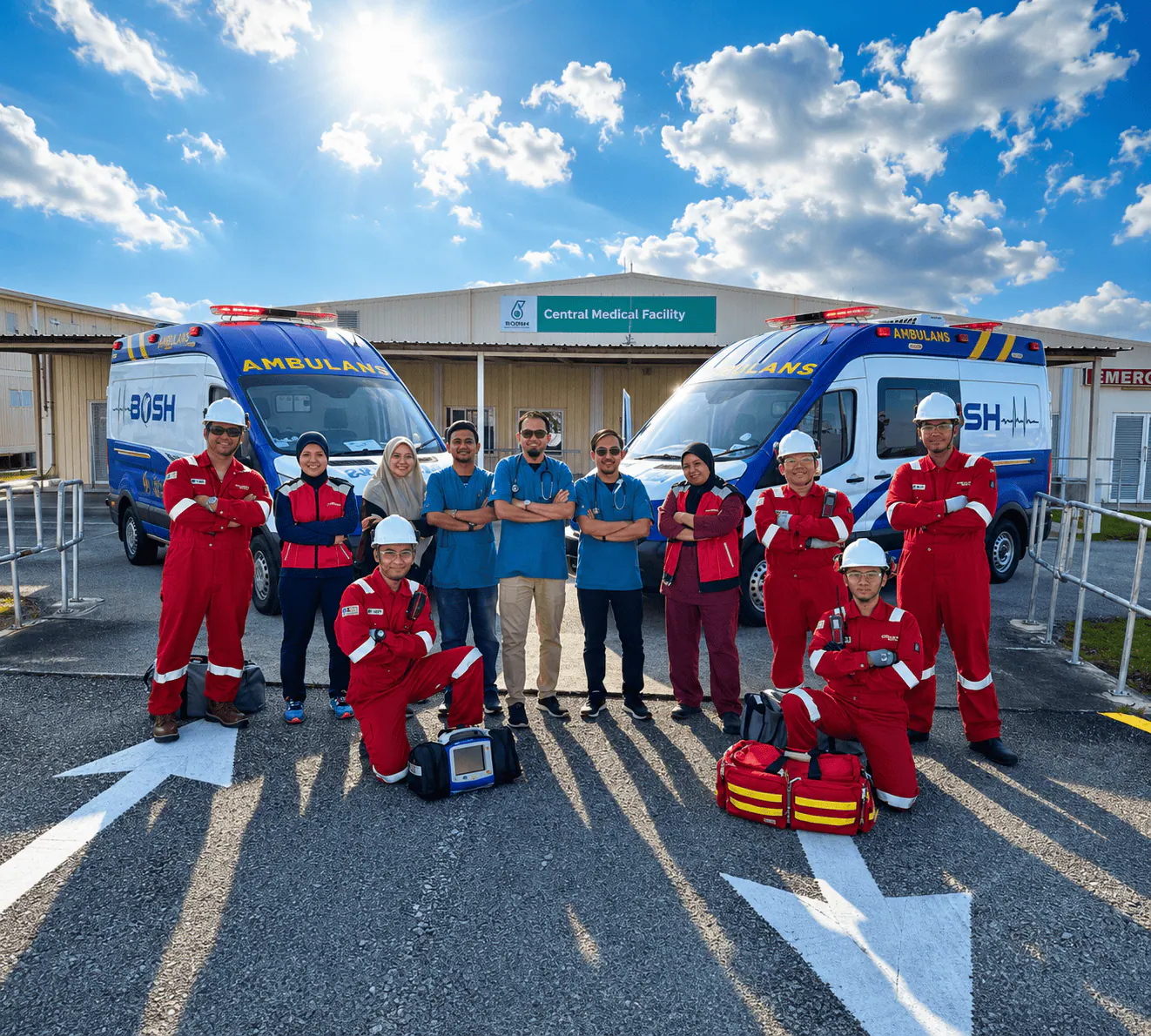 Berkat medical team supporting on-site operations
